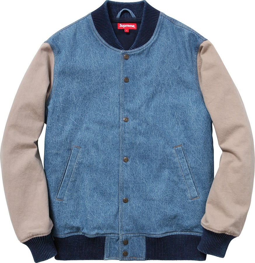 Denim Twill Varsity Jacket view 6